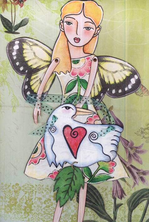 butterfly fairy paper-doll yellow